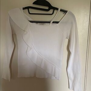 Mangano White Ruffled Blouse